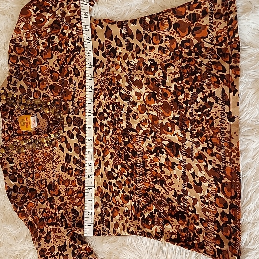 Ruby Rd Leopard Print V-Neck Top - image 4